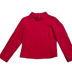 Dana Buckman wool long sleeve shirt zip up back petite small